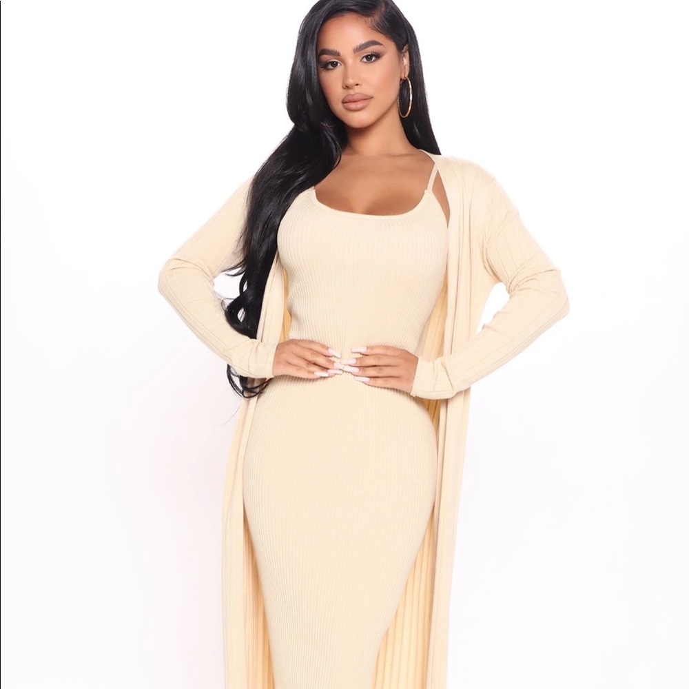 Fashion nova co-ord dress + cardigan